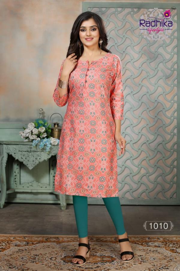 Radhika Traditional 1 Fancy Cotton Printed Casual Wear Kurti 